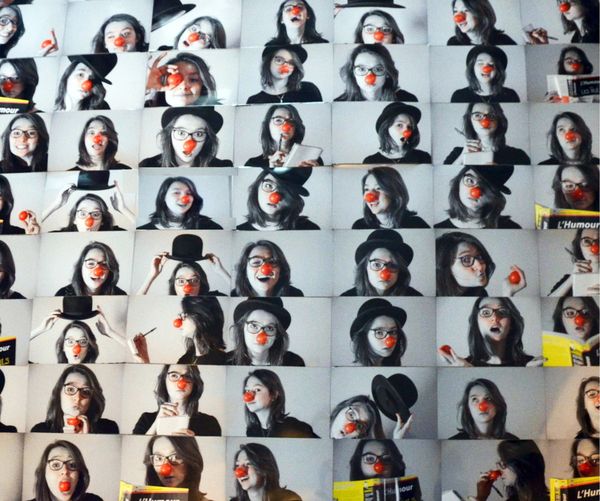 Photo-portait (assemblage de 85 photographies / 120 cm x 120 cm)