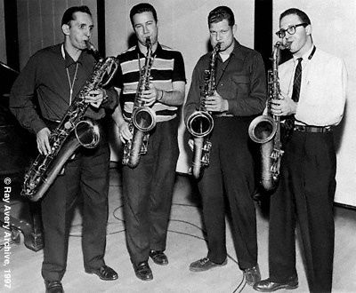 Serge Chaloff, Stan Getz, Zoot Sims, & Herbie Stewart. (1957)