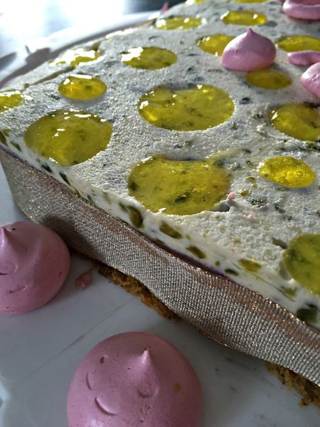 Gâteau tout doux framboises, pistache, citron...