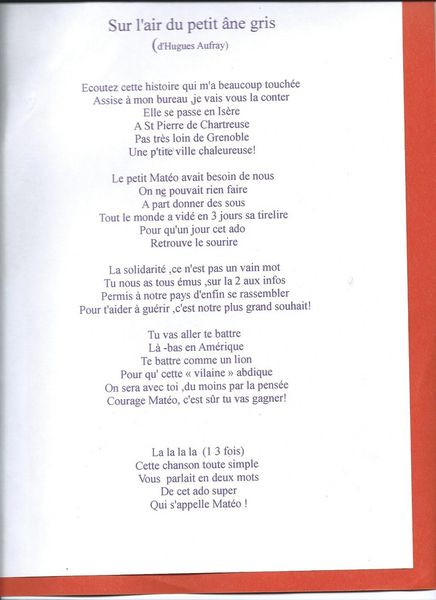 On m'a écrit une chanson