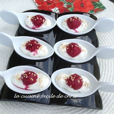 Glace betteraves et mousse de chèvre