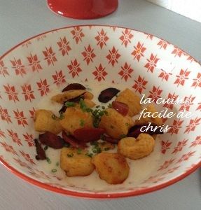 gnocchis au chorizo et crème de parmesan