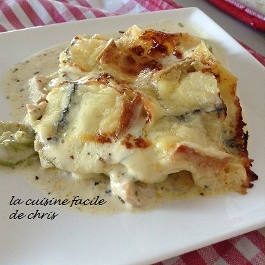 lasagnes de poulet et courgettes au Morbier