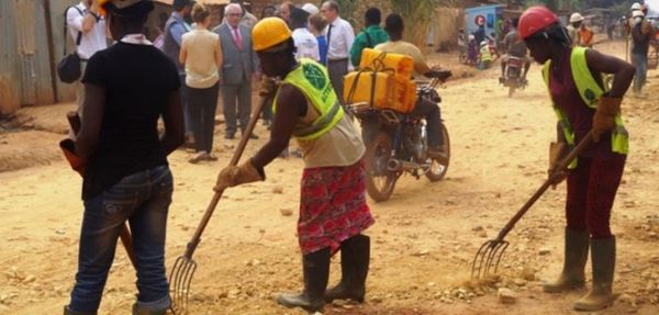 nettoyage du marché central de Bangui