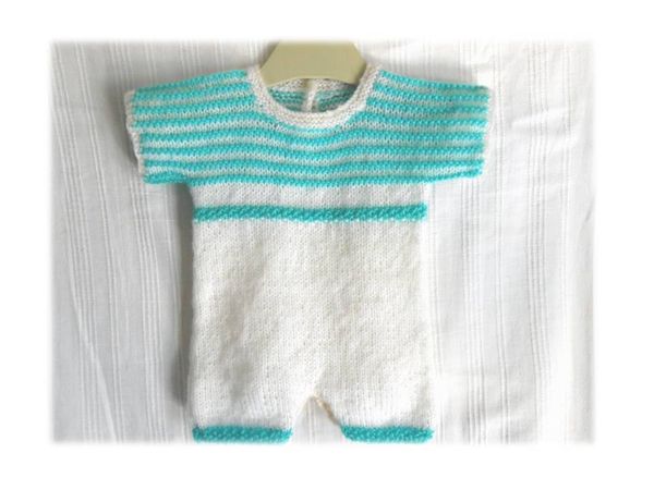 combinaison courte bébé combi-short 1 mois tricot