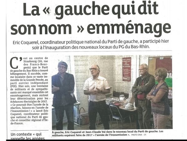 Inauguration du local strasbourgeois du Parti de gauche (PG)