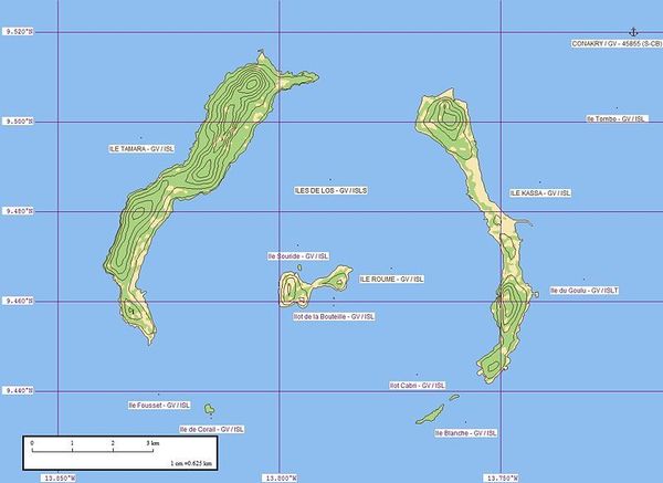 Les Iles de Loos - On distingue Roume au milieu