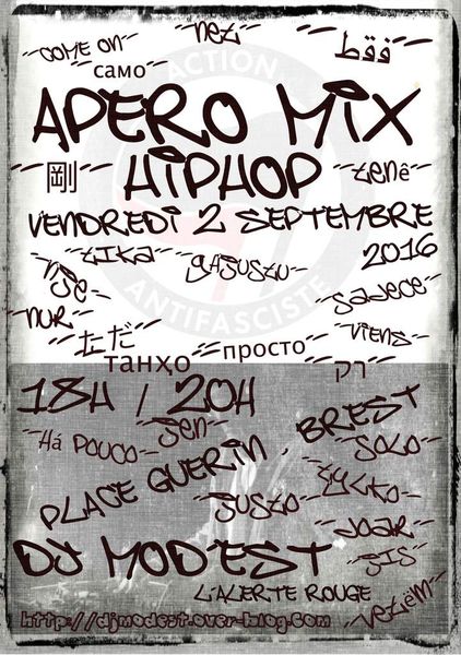 APÉRO MIX HIP HOP BOOM BAP / BREST / VENDREDI 2 SEPTEMBRE 2016