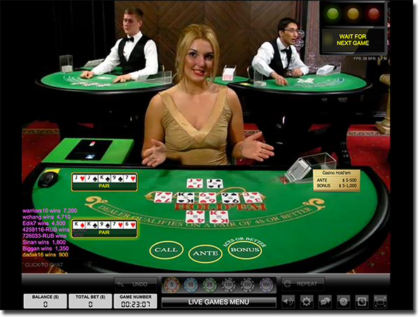 Jouer au casino Hold'em en direct en ligne