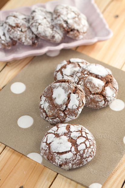 Craquelés au chocolat au lait et fudge