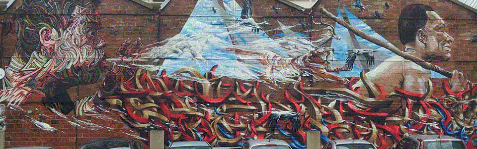 Mur du 74, rue du Bournard : la fresque