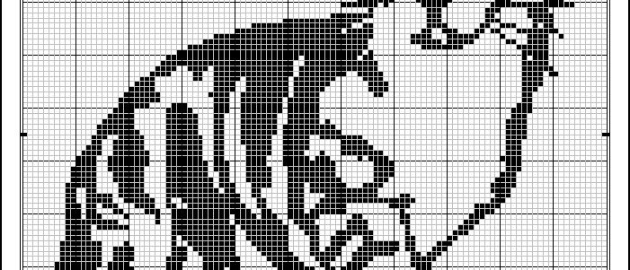 Grille gratuite point de croix chat noir