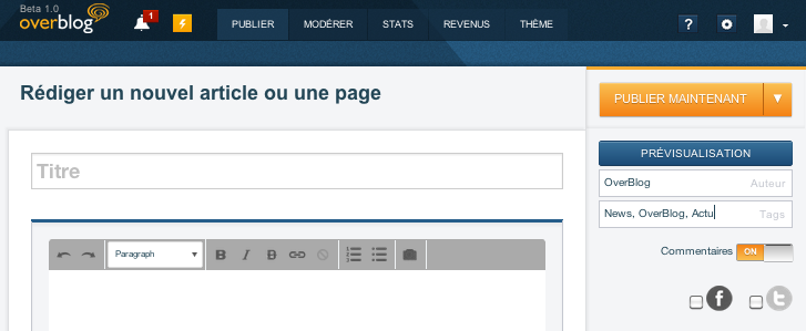 À la découverte du nouvel OverBlog ! #1