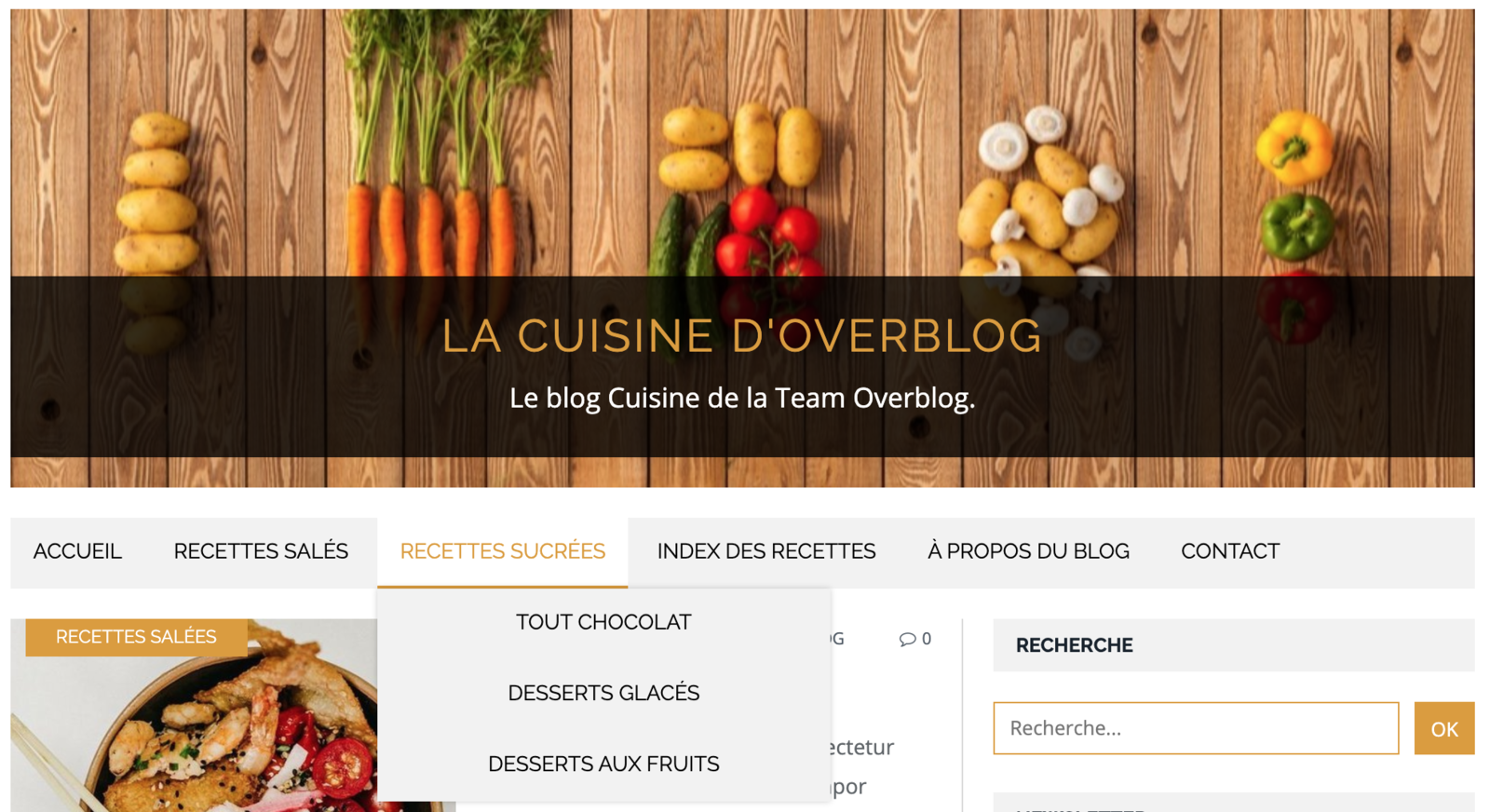 Menu déroulant sur Overblog