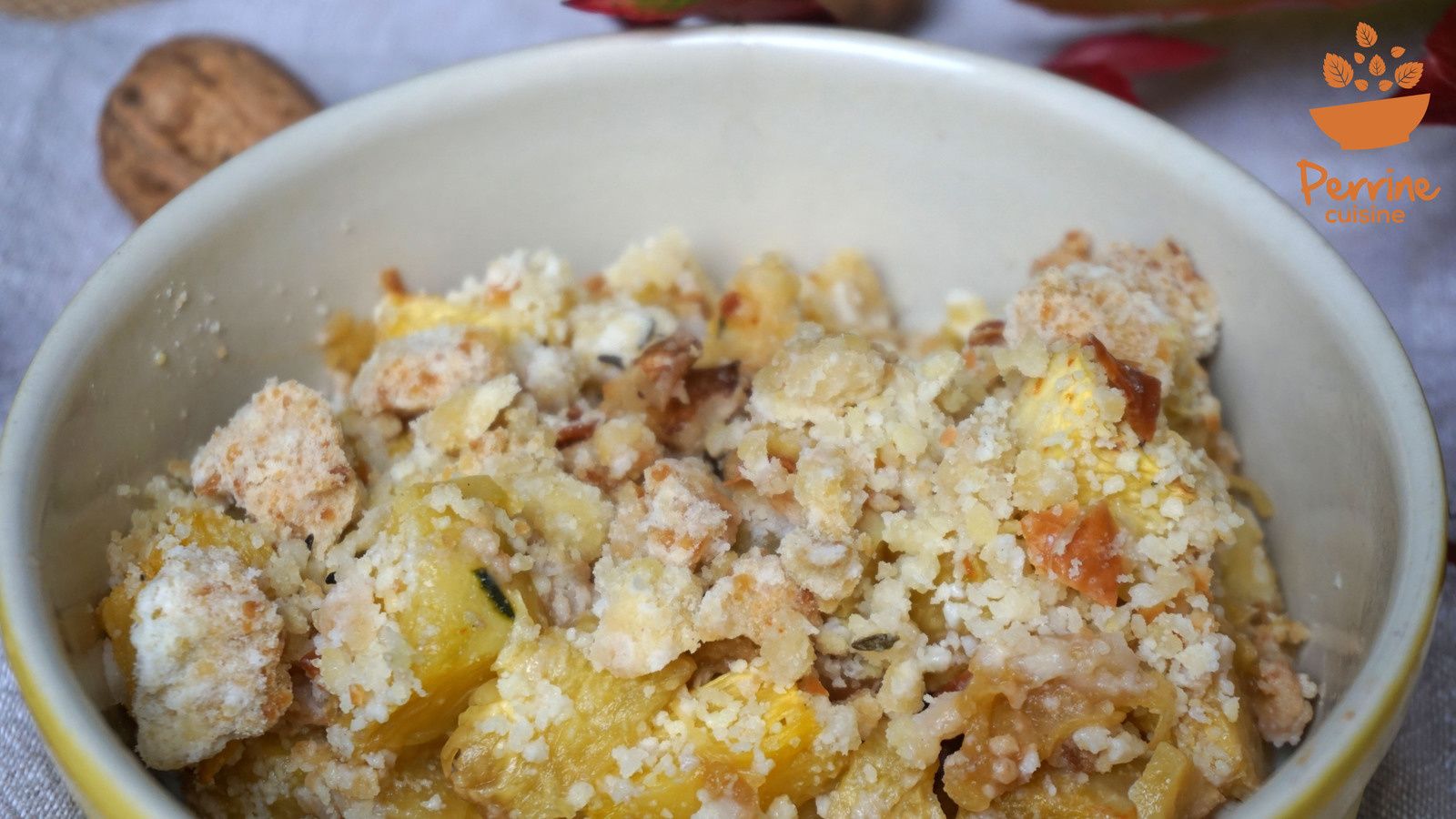 Double crumble courge noix Perrine cuisine
