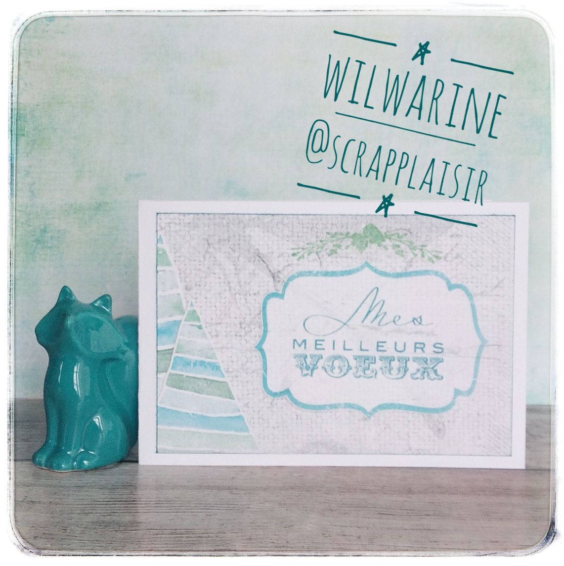 carte de voeux bleu blanc gris scrapplaisir