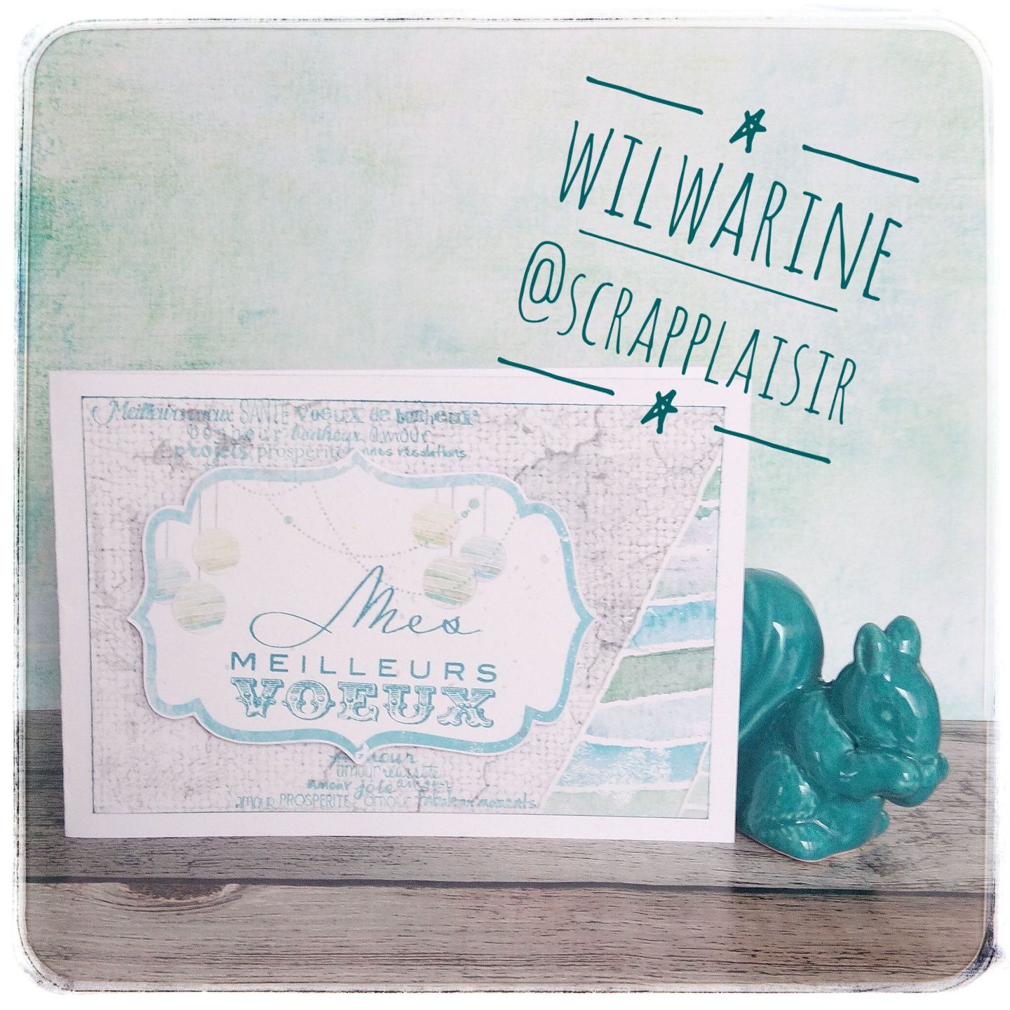 carte de voeux bleu blanc gris scrapplaisir