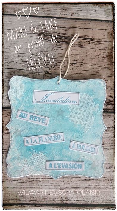 cadre home déco bleu pensée positive scrapplaisir carterie scrapbooking