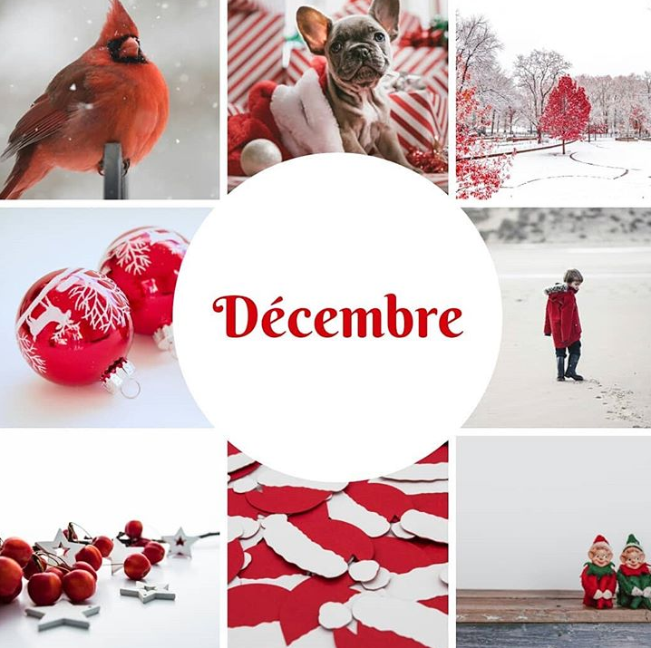 moodboard décembre rouge blanc