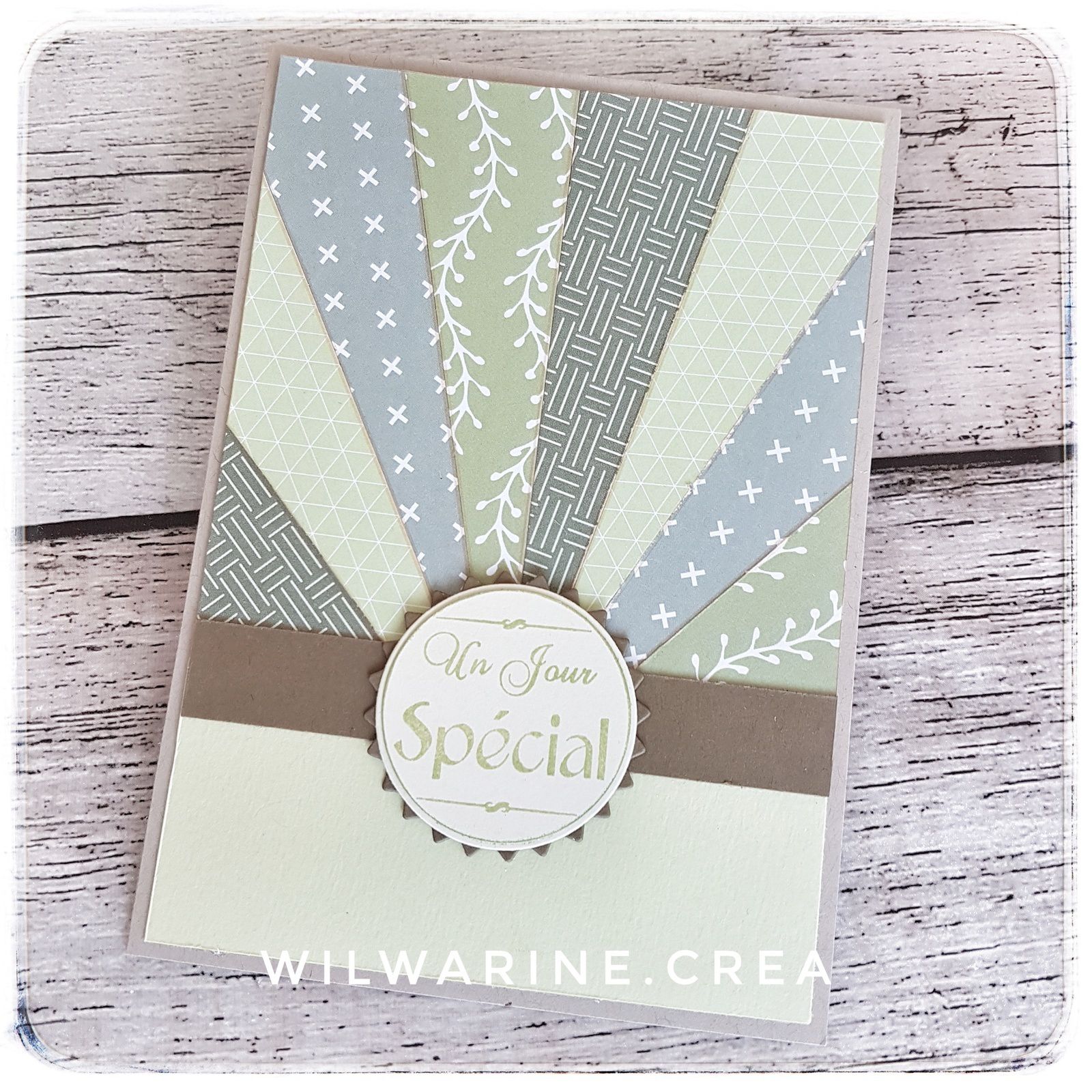 carte rayon de soleil, scrap-plaisir, créa-plaisir, papiers graphiques, vert, carterie, sunburst card