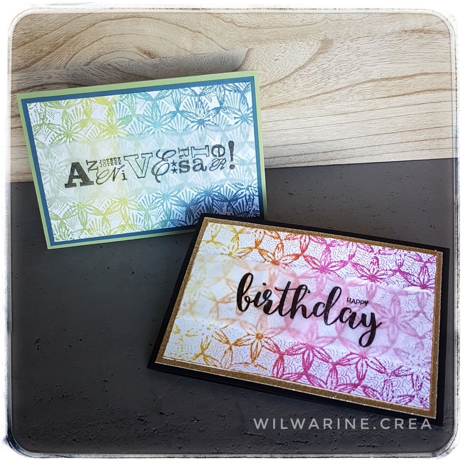 carte maniak, carte d'anniversaire, jaune, orange, rose, bleu, vert, papier de soie, papier glitter nuvo, papier paillettes, doré, carabelle studio, encre mémento, versafine noire, Kési'art
