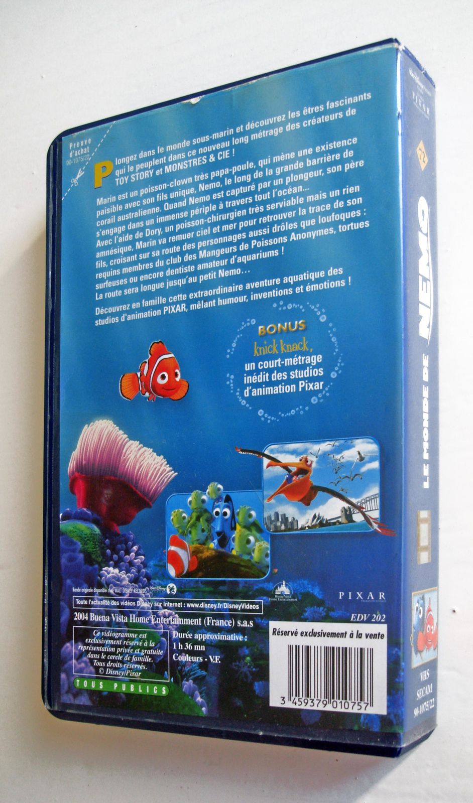 VHS &quot;Le monde de Nemo&quot; 