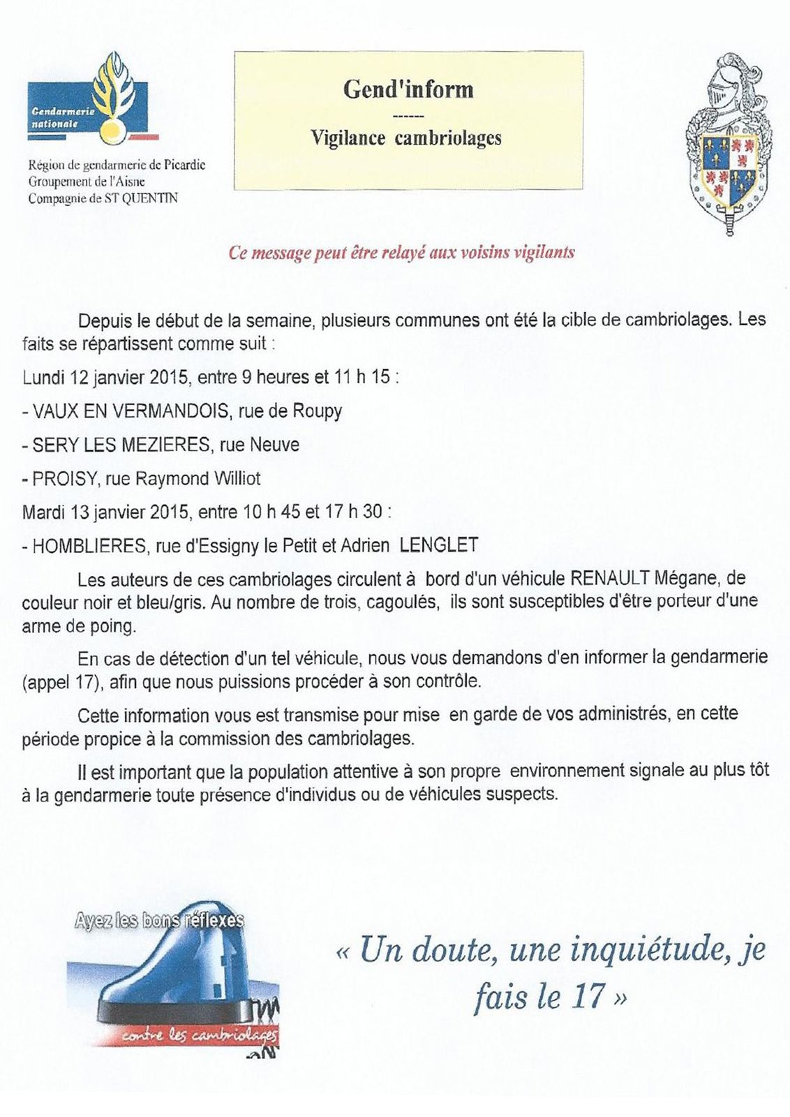 Info Gendarmerie-Mairie