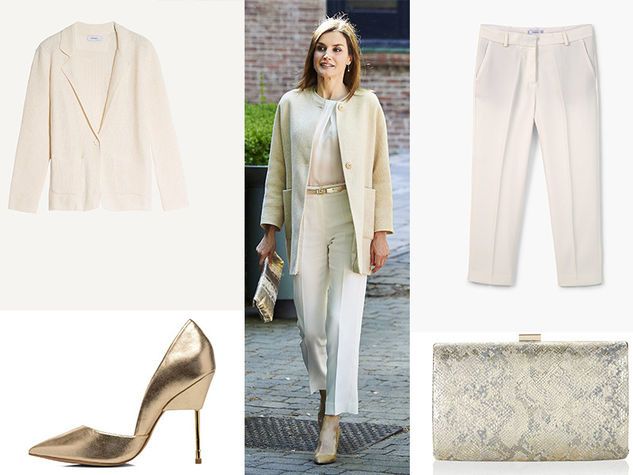 Letizia Ortiz look chic white e oro