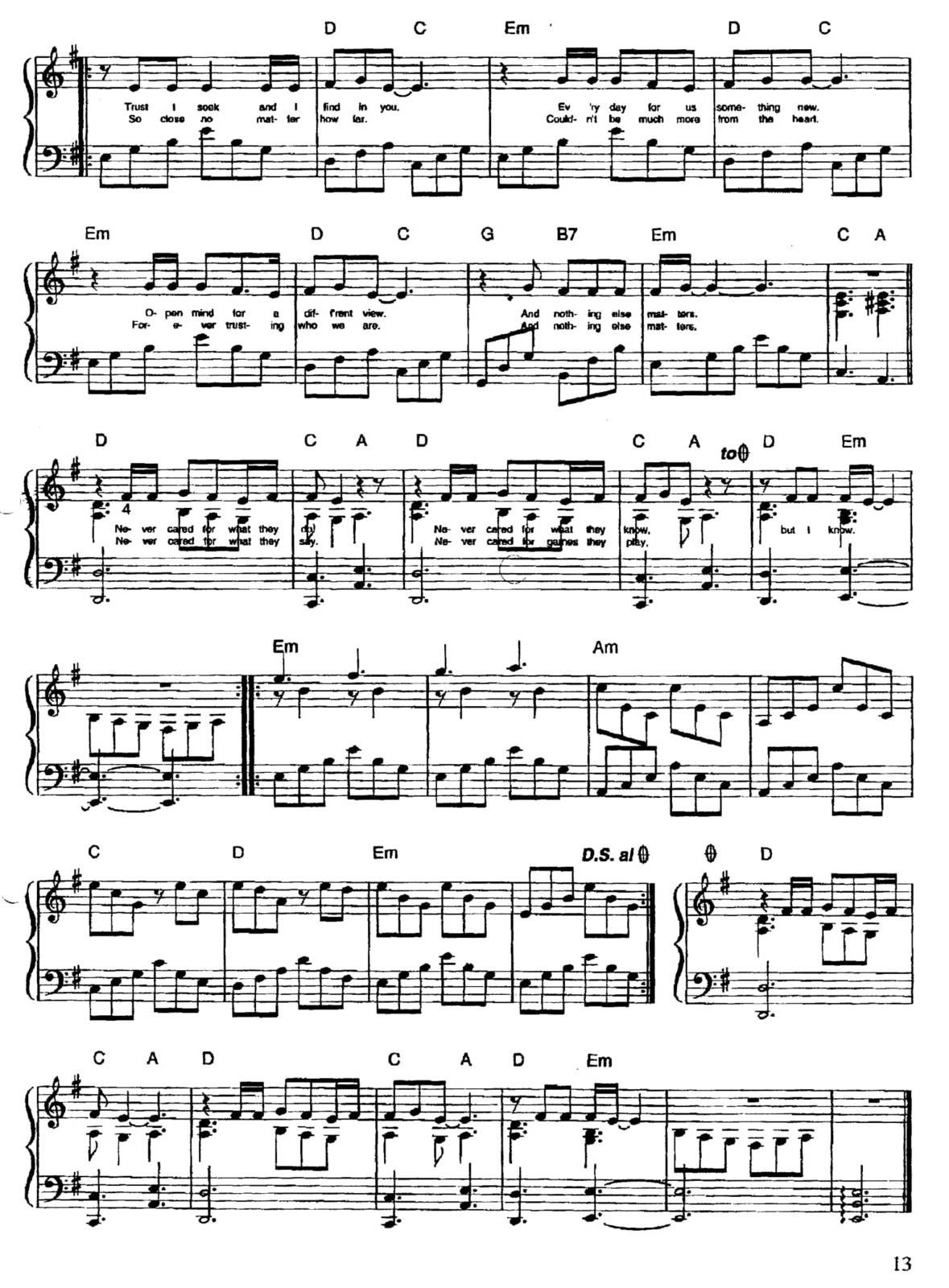 Partitura Para Piano "Nothing Else Matters" | Metallica - Las Notas De Nana