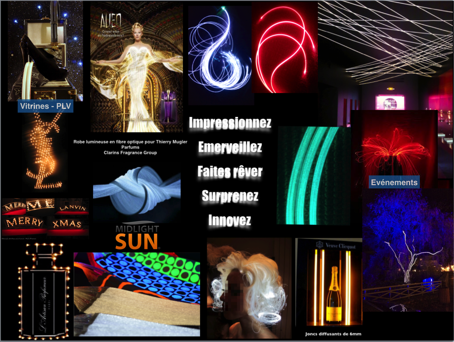 Technologie lumineuse : tissu tissé de fibres optiques diffusantes