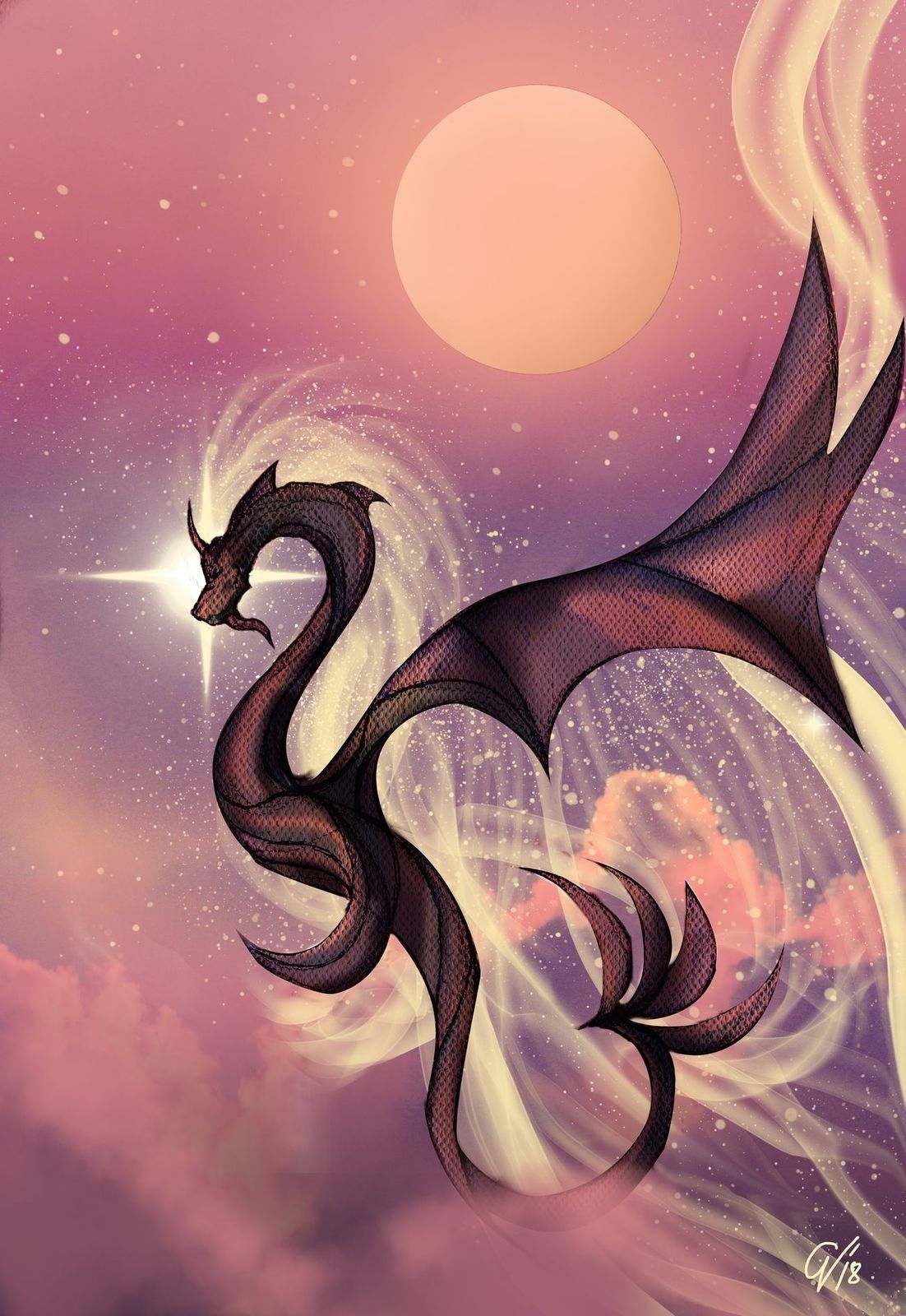 Un Nuage En Forme De Dragon Dessin: Dragon dans les nuages - Christophe Viudez