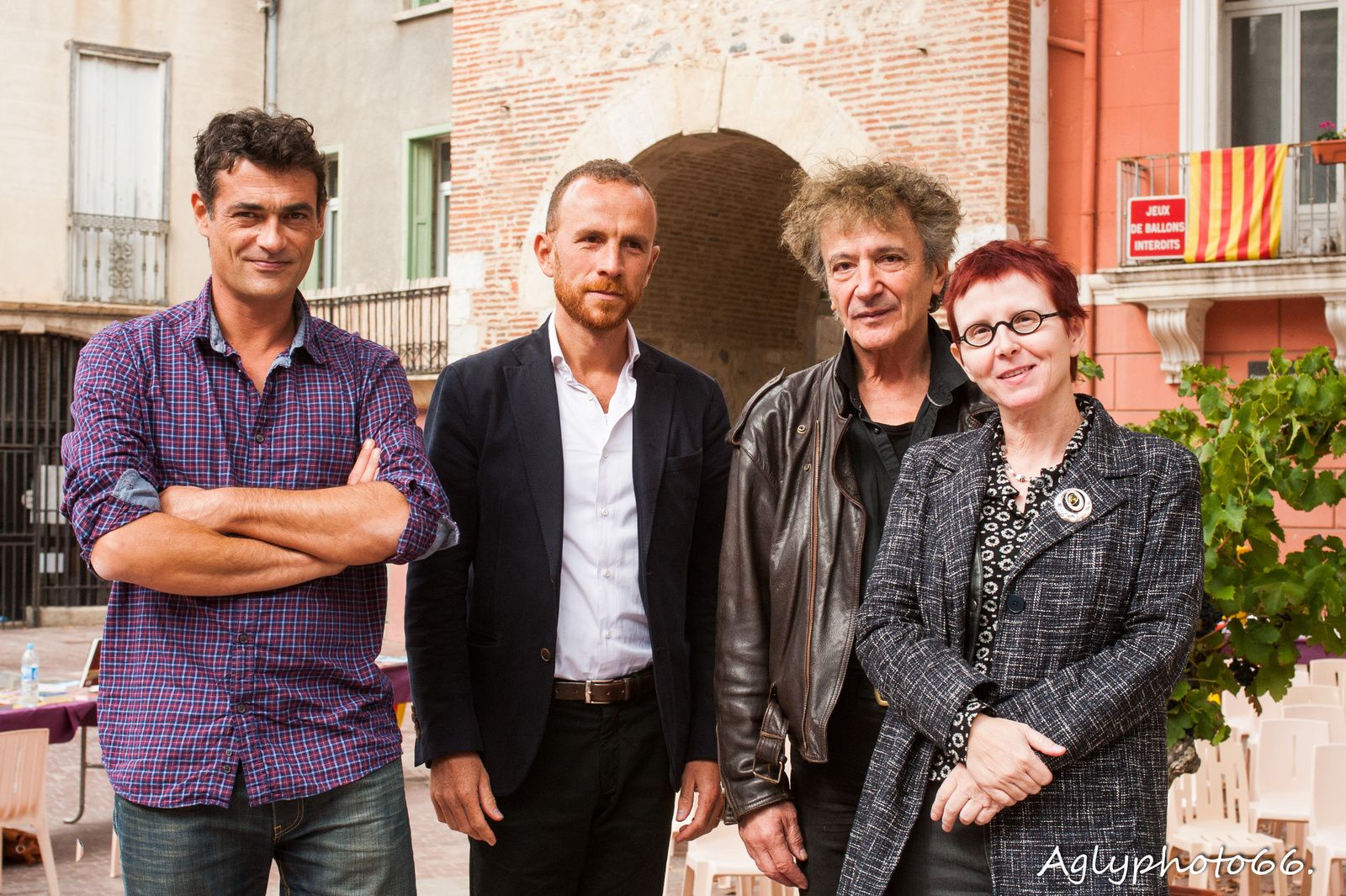 De gauche à droite : Vincent Couture, Mathias Rambaud, Hubert Haddad et Régine Detambel.