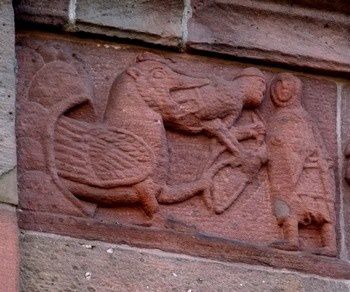 Dietrich de Bern combat un dragon à Andlau et à Rosheim