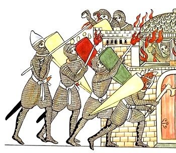 Les armes des chevaliers dans l’ Hortus Deliciarum