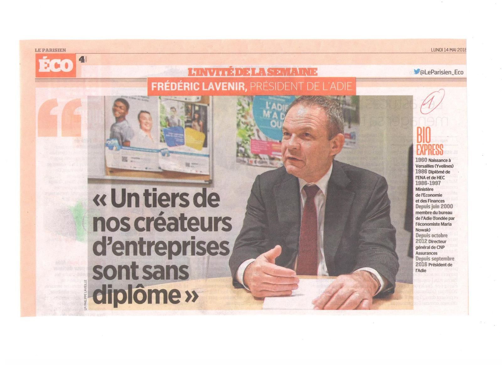 Vus et lus dans Le Parisien Eco du 14/05/18, et Le Monde du 27/04/18