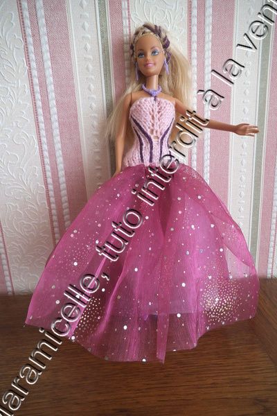 tuto gratuit Barbie: robe princesse améthyste - Chez Laramicelle