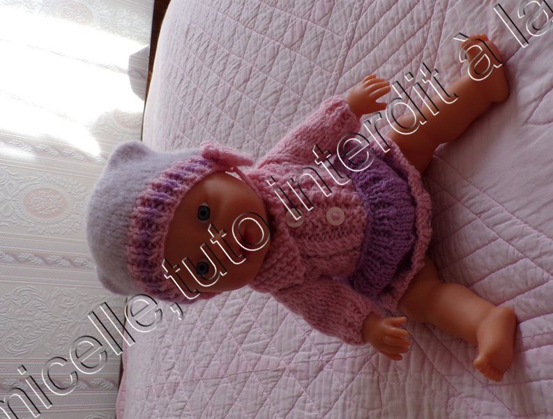 Tuto gratuit poupée  : bonnet tout simple ; pour tricoteuses débutantes 