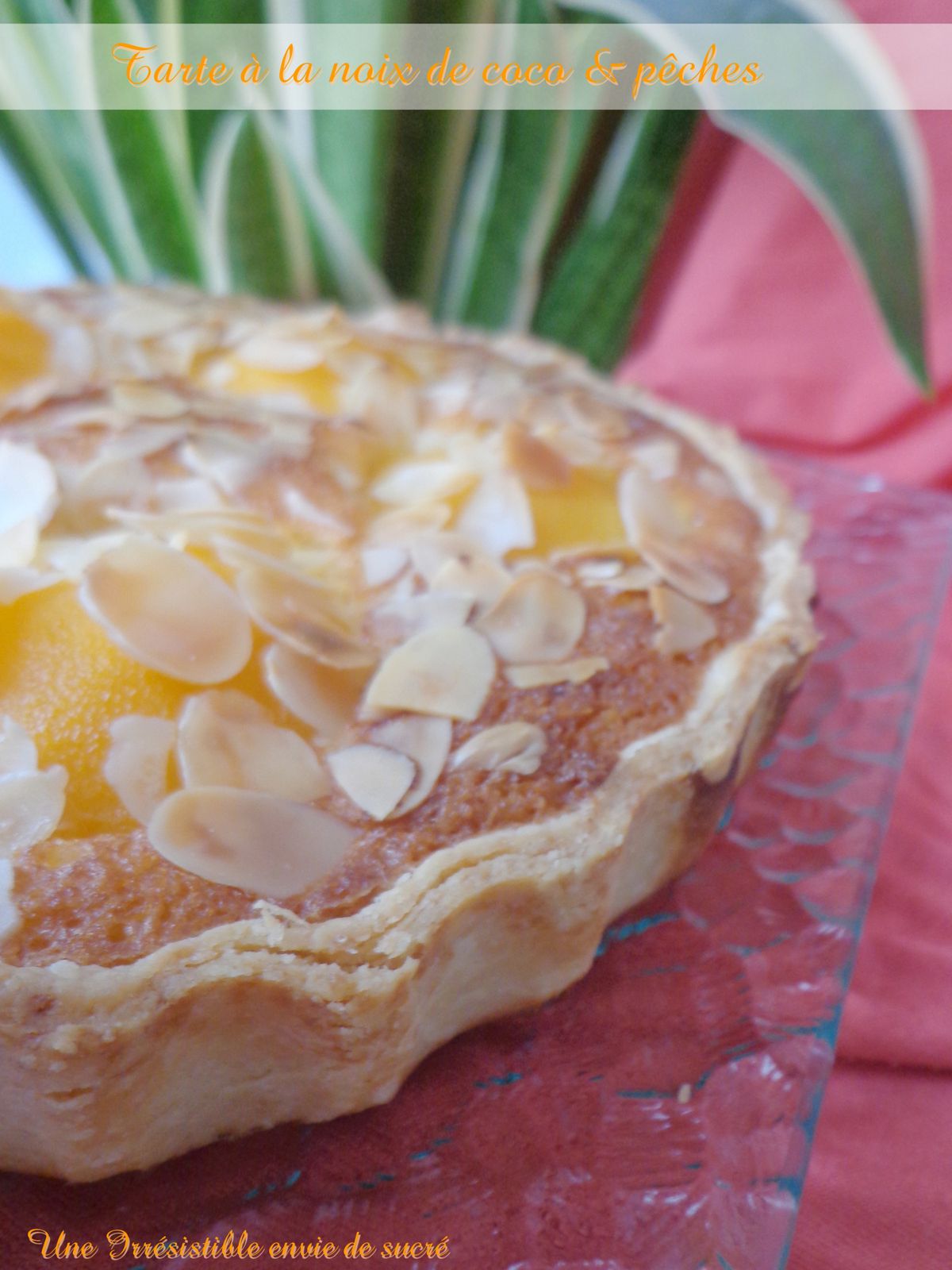 Tarte à la noix de coco &amp; pêches