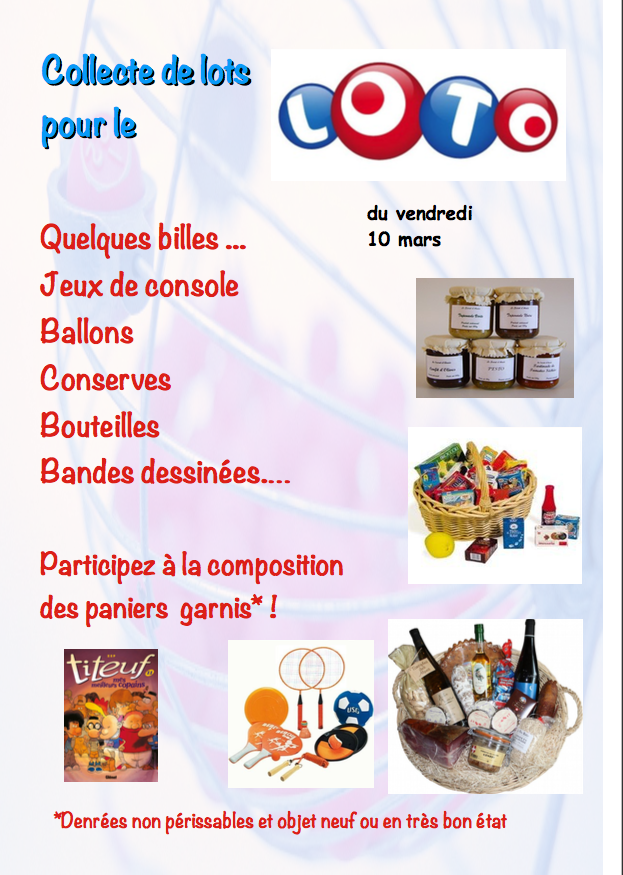 Loto / tombola (appel aux dons). - U.S.E.P. Charles Martin