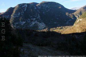 Vallée de l'Ariège - Ornolac vus de la montée à Lujat (1050m)