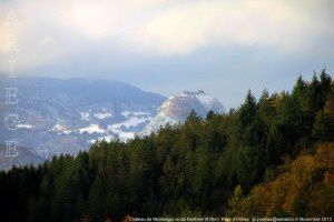 Massif de Tabe - Château de Montségur vus de Barthole (678m)