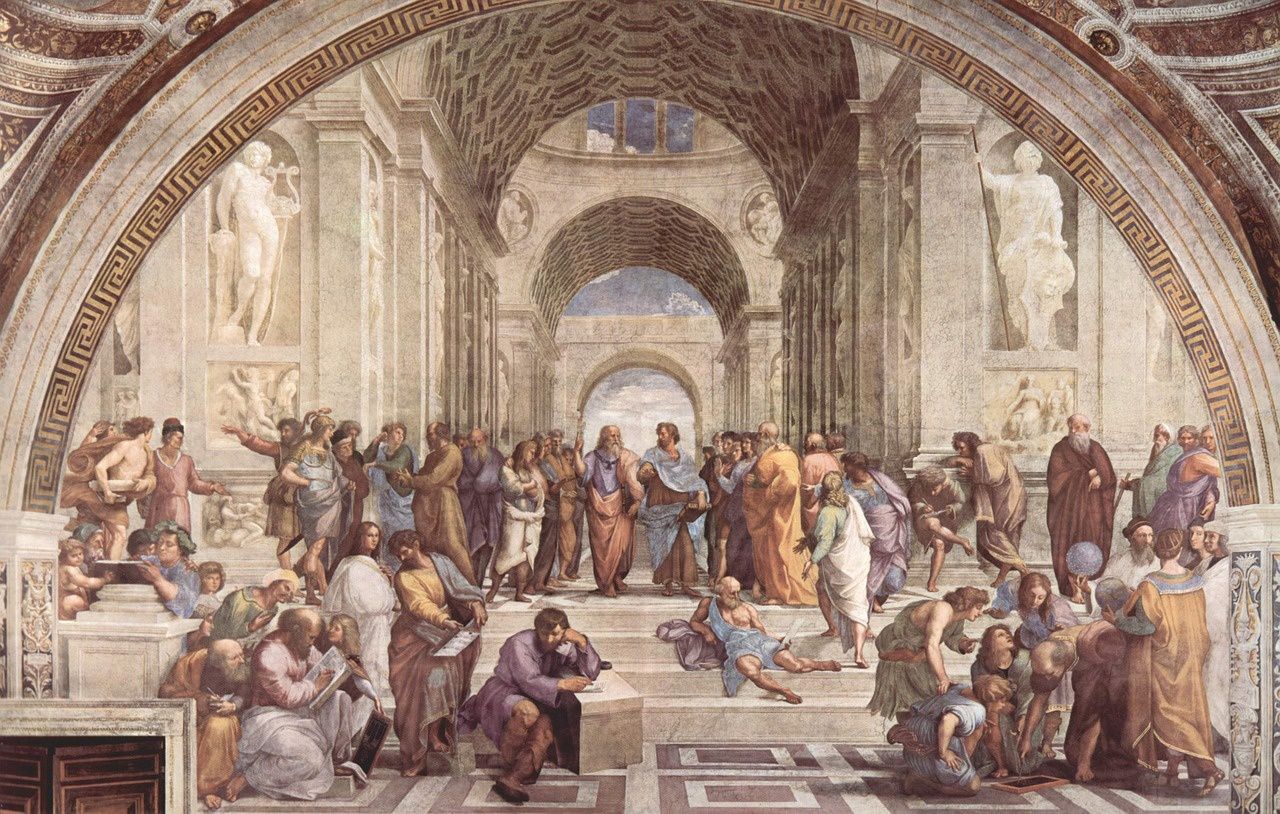 L'école d'Athènes, fresque au Vatican, par Raphaël
