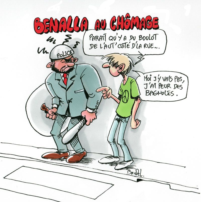 BruDel, dessin de presse, Benalla, caricature, dessin satirique