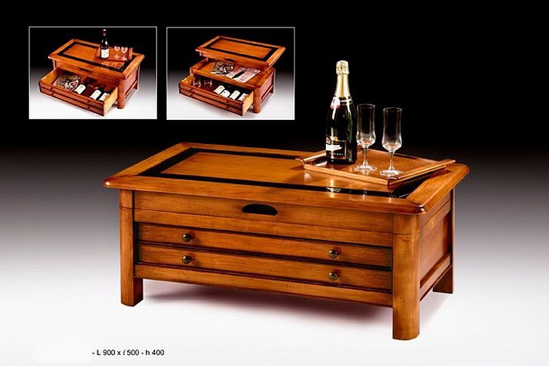 table basse de salon en merisier, prix discount meubles Doudard - Meubles  en bois massif - MEUBLES DOUDARD