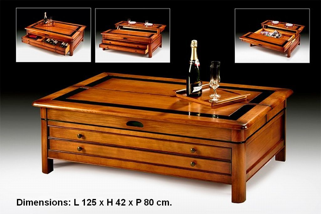 table basse de salon en merisier, prix discount meubles Doudard - Meubles  en bois massif - MEUBLES DOUDARD