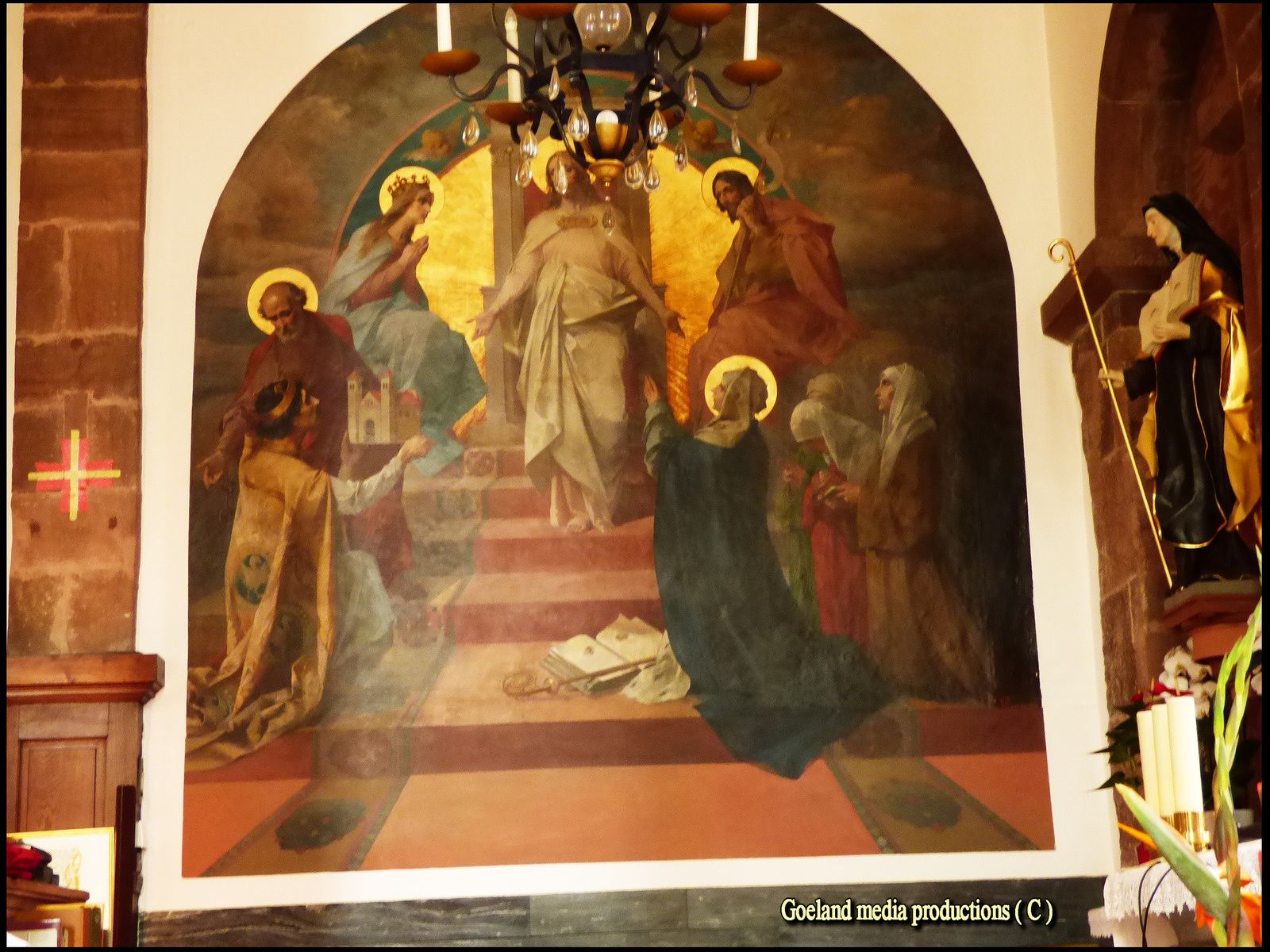 Fresque à intérieur de la basilique ( Mont St Odile - ALSACE )