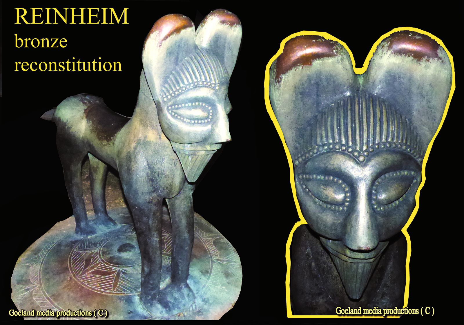 Bronze statue - reconstitution divinité Celte - la tène - reinheim - allemagne