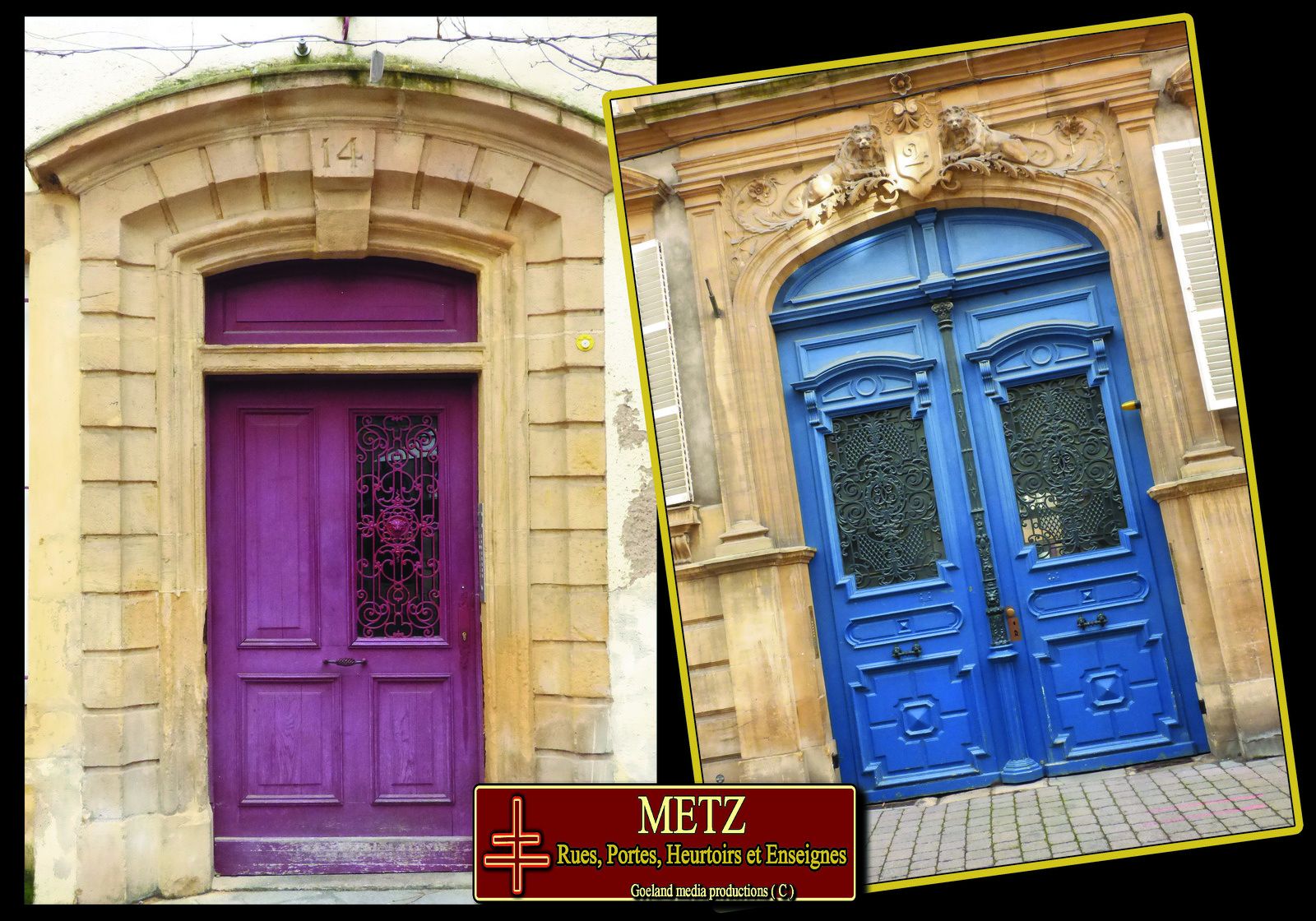 Porte des rues de Metz ( Moselle Grand est ) sur les rives de la riviére Moselle