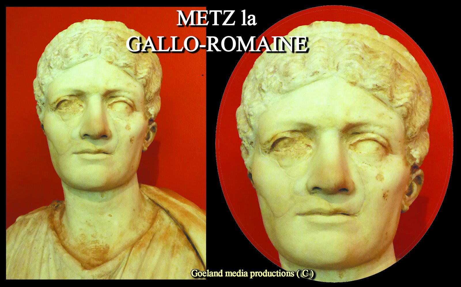 TETE monument Funéraire - ( Metz ) - MUSEE de la COUR d'OR - collections Gallo-Romaines