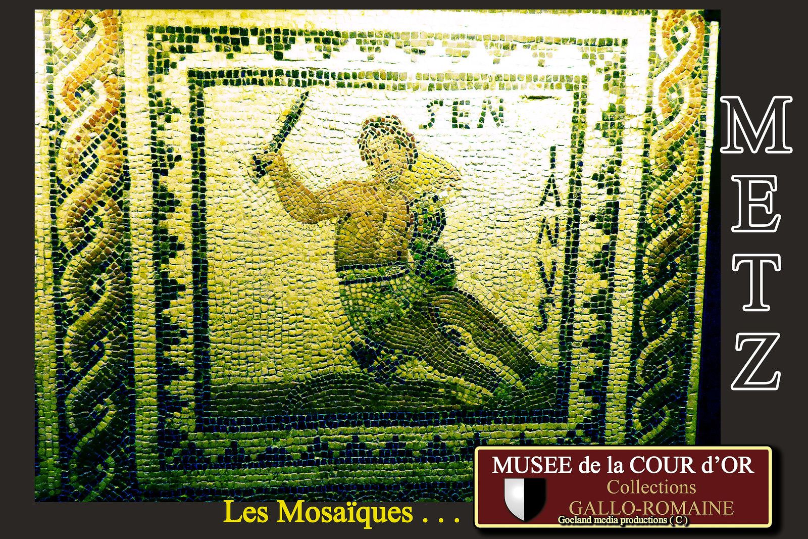 MOSAIQUE ( Metz ) - MUSEE de la COUR d'OR - collections Gallo-Romaines